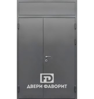 недорогая двустворчатая дверь с верхней вставкой, окрашена нитроэмалью