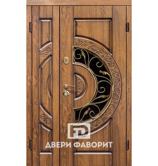 металлическая дверь тамбурная со стеклом, отделка винорит